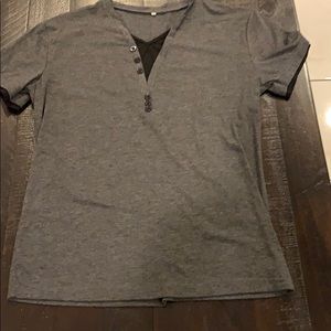 2XL V-Neck Filled Cotton Short Sleeve T-Shirt